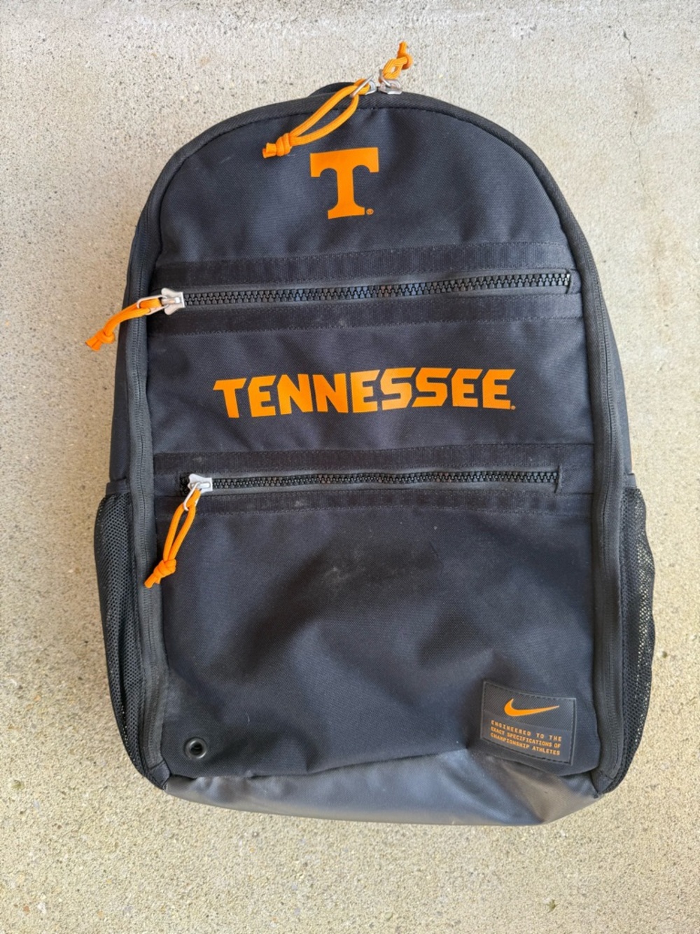 Nike Black and Orange Tennessee Logo Backpack